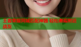 王者荣耀同城匹配神器 轻松邂逅附近战友