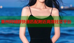 莱州同城群快速匹配附近高效社交平台