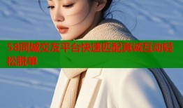 58同城交友平台快速匹配真诚互动轻松脱单